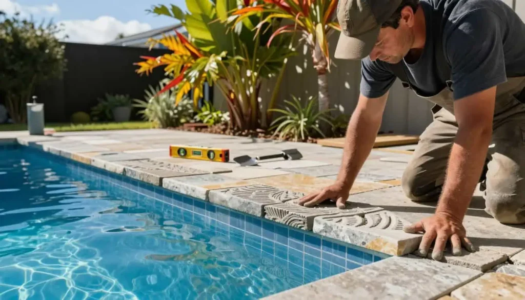 pool coping installation​